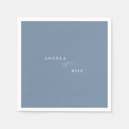 Serviette En Papier Élégant Cocktail Personnalisé Périwinkle (Devant)