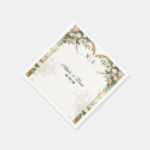 Serviette En Papier Élégant coeur Arch Blush Floral et Mariage or (Coin)
