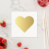 Serviette En Papier Elégant Coeur Or Faux (En situation)