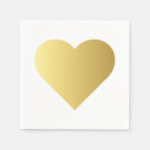 Serviette En Papier Elégant Coeur Or Faux (Devant)