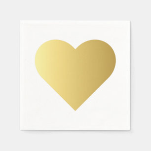 Serviette En Papier Elégant Coeur Or Faux