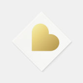 Serviette En Papier Elégant Coeur Or Faux (Coin)