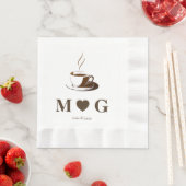 Serviette En Papier Elegant Coffee Party Wedding Coined Luncheon (En situation)