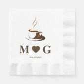 Serviette En Papier Elegant Coffee Party Wedding Coined Luncheon (Devant)
