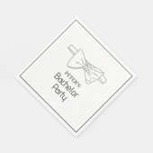 Serviette En Papier Élégant Col noir papillon personnalisé enterrement (Coin)