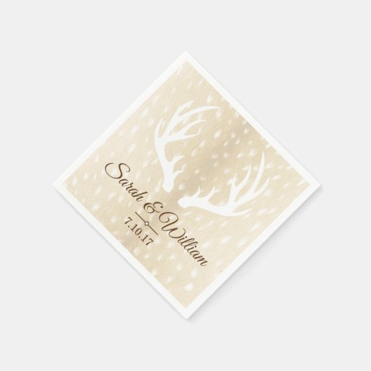 Serviette En Papier Élégant collier blanc cerf & cache de la peau Impr (Coin)