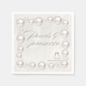 Serviette En Papier Élégant collier de perles et bridal shower prosecc (Devant)