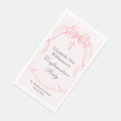 Serviette En Papier Elegant Confirmation Party Pink Bow Ribbon Custom (Coin)