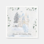 Serviette En Papier Élégant conte de fées | Princesse d'hiver (Devant)