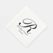 Serviette En Papier Élégant & Contemporain Monogramme & Date Napkin (Coin)