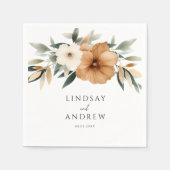 Serviette En Papier Elegant Copper & Earthy Botanical Wedding (Devant)