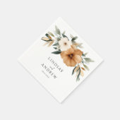 Serviette En Papier Elegant Copper & Earthy Botanical Wedding (Coin)