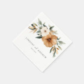 Serviette En Papier Elegant Copper & Earthy Botanical Wedding (Coin)