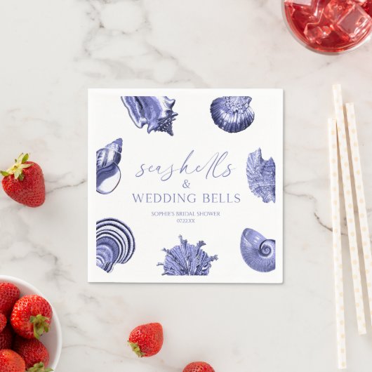 Serviette En Papier Elegant Coquillages & Mariage Fête des mariées de  (En situation)