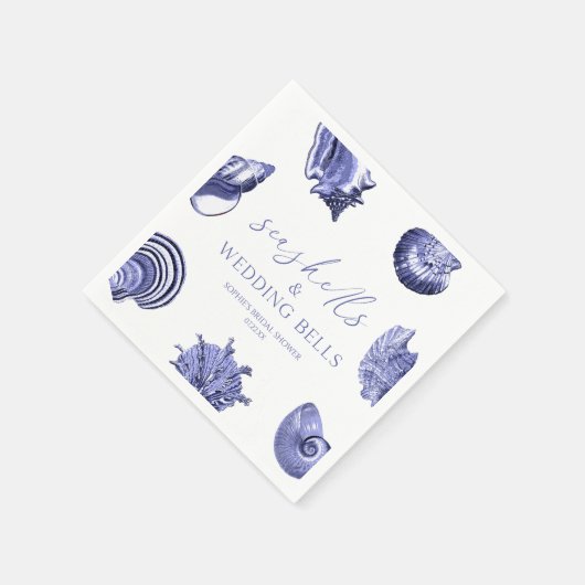 Serviette En Papier Elegant Coquillages & Mariage Fête des mariées de  (Coin)