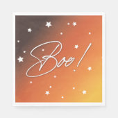 Serviette En Papier Elégant Coucher de soleil orange/Boo blanc ! Fête (Devant)