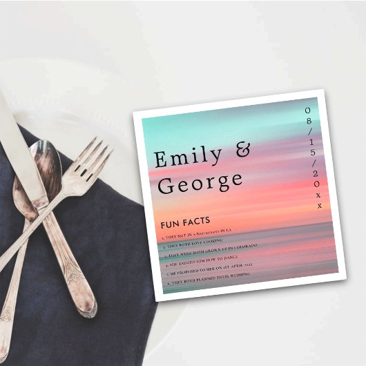 Serviette En Papier Elégant coucher de soleil romantique Blue Sky Beac