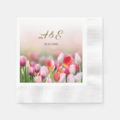 Serviette En Papier Élégant couleur fleurs de tulipe papier Napkin (Devant)