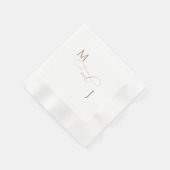 Serviette En Papier Élégant Couple Or Initiales Script Mariage Coin (Coin)