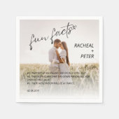 Serviette En Papier Elégant Couple Photo Moderne Fun Faits Mariage (Devant)