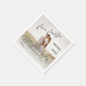 Serviette En Papier Elégant Couple Photo Moderne Fun Faits Mariage (Coin)