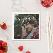 Serviette En Papier Élégant Couple Photo Party (En situation)