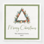 Serviette En Papier Elegant Cozy Boho Scandinavian Pine Wreath Dinner (Devant)