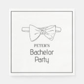 Serviette En Papier Élégant Cravate Papillon Personnalisée pour Enterr (Devant)