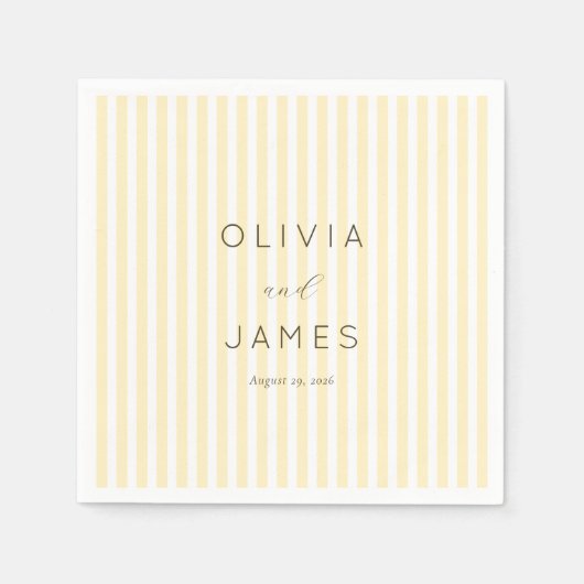 Serviette En Papier Elegant Cream Stripes (Devant)