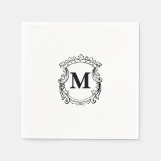 Serviette En Papier Elegant Crest Custom Monogram