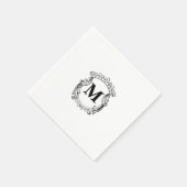 Serviette En Papier Elegant Crest Custom Monogram  (Coin)