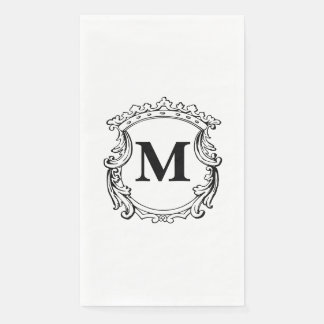 Serviette En Papier Elegant Crest Custom Monogram