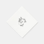 Serviette En Papier Élégant Crest Monogram Mariage Napkin (Coin)
