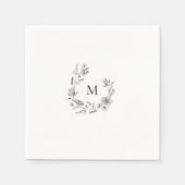 Serviette En Papier Élégant Crest Monogram Mariage Napkin (Devant)