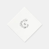 Serviette En Papier Élégant Crest Monogram Mariage Napkin (Coin)