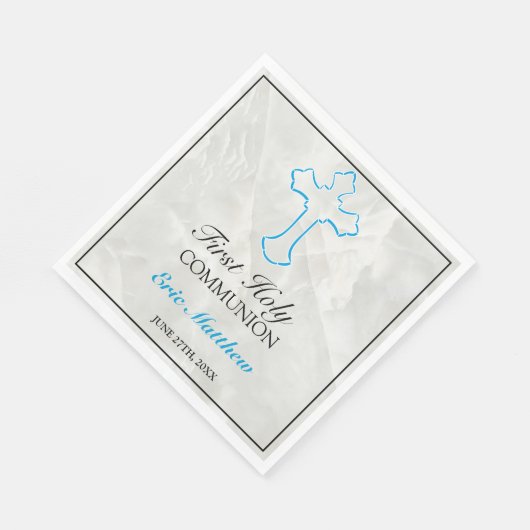 Serviette En Papier Elégant Cross Boys Première Communion (Coin)