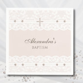 Serviette En Papier Elegant Cross Christening Christian Baptism