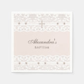 Serviette En Papier Elegant Cross Christening Christian Baptism (Devant)