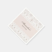Serviette En Papier Elegant Cross Christening Christian Baptism (Coin)