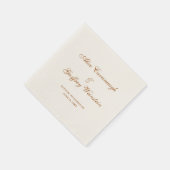 Serviette En Papier Élégant Cuivre simple et Mariage ivoire (Coin)