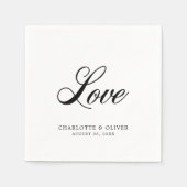 Serviette En Papier Élégant Cursive Love Mariage serviettes (Devant)