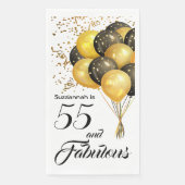 Serviette En Papier Elegant Custom Birthday Gold Confeti Black Text (Devant)