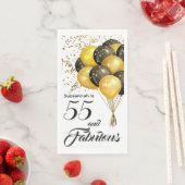 Serviette En Papier Elegant Custom Birthday Gold Confeti Black Text (En situation)