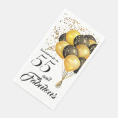 Serviette En Papier Elegant Custom Birthday Gold Confeti Black Text (Coin)