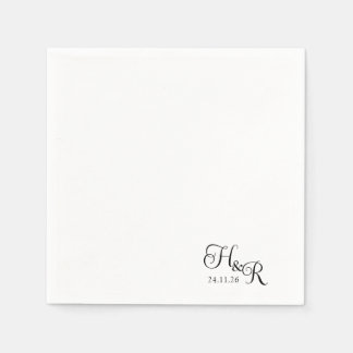 Serviette En Papier Elegant Custom Monogram Wedding Napkins