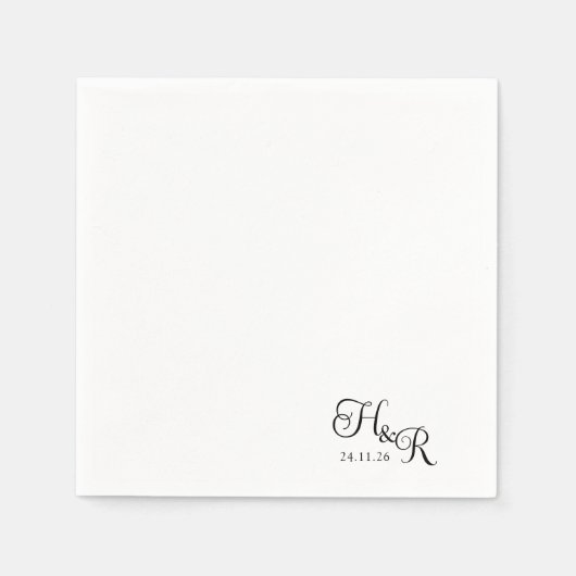 Serviette En Papier Elegant Custom Monogram Wedding Napkins (Devant)