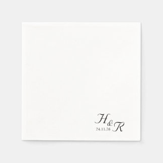 Serviette En Papier Elegant Custom Monogram Wedding Napkins