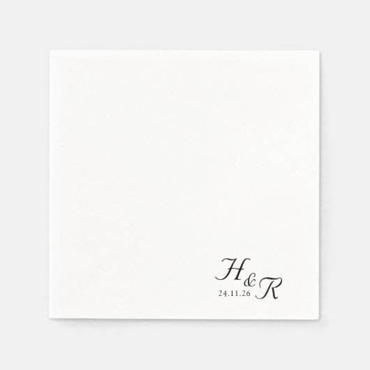 Serviette En Papier Elegant Custom Monogram Wedding Napkins (Devant)