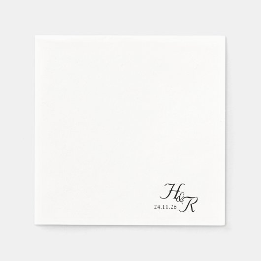 Serviette En Papier Elegant Custom Monogram Wedding Napkins (Devant)