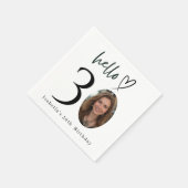 Serviette En Papier Elegant Custom Photo 30th Birthday Party Napkins (Coin)